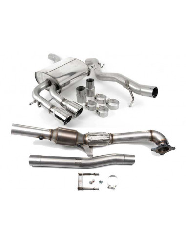 Complete Milltek line with Hi-Flow Sport Catalyst without middle silencer Audi A3 2.0 TFSI Quattro Sportback