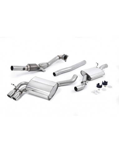 Milltek 70mm Complete Exhaust System With Hi-Flow Sport Catalyst with Intermediate for Audi S3 8P Sportback 2.0 TFSI