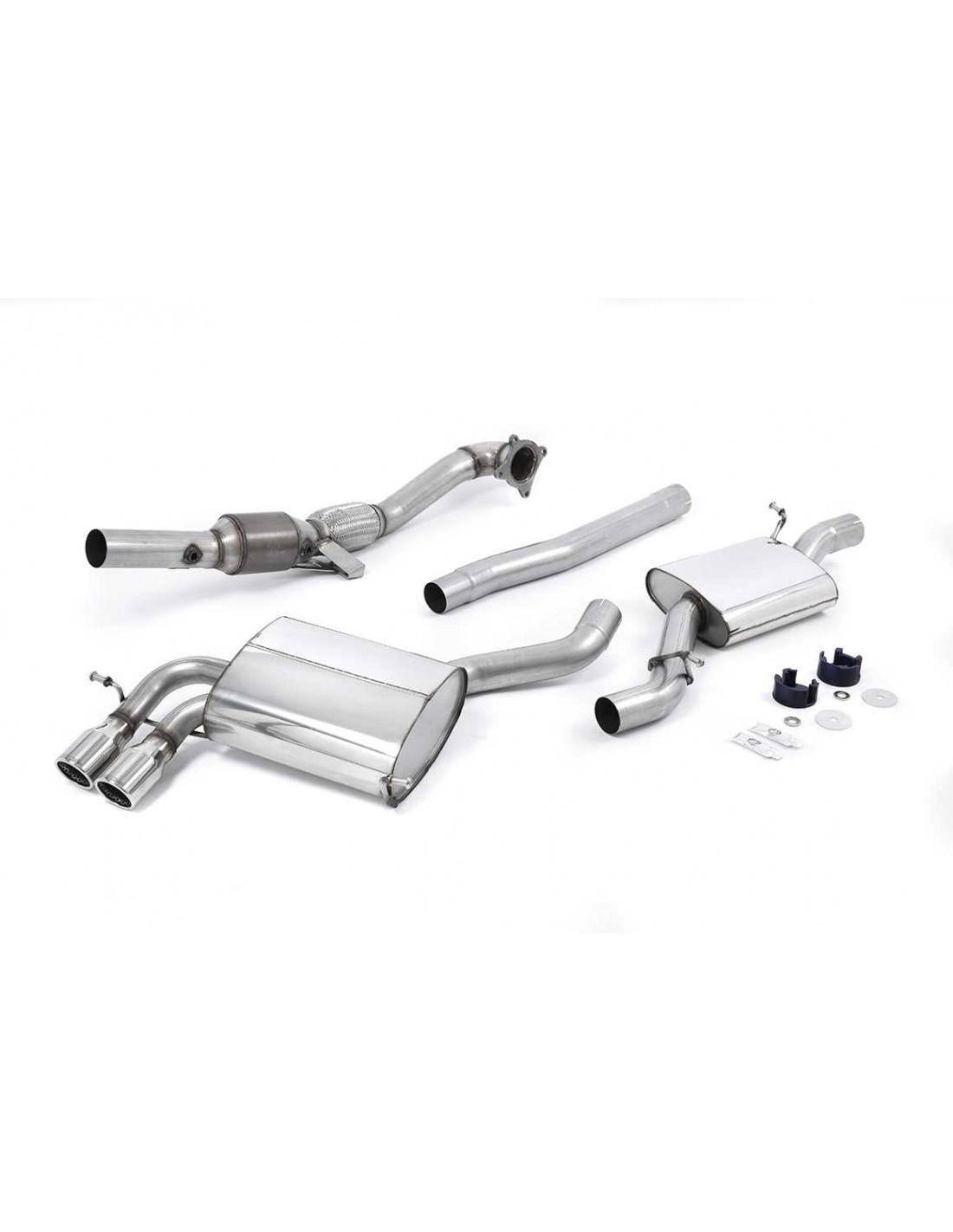 Complete Stainless Steel Milltek Mm Exhaust Line With Sport Hi Flow Catalyst And Intermediate