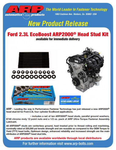 ARP 8740 reinforced cylinder head studs for FORD Focus RS Mk3 2.3L Ecoboost 350cv