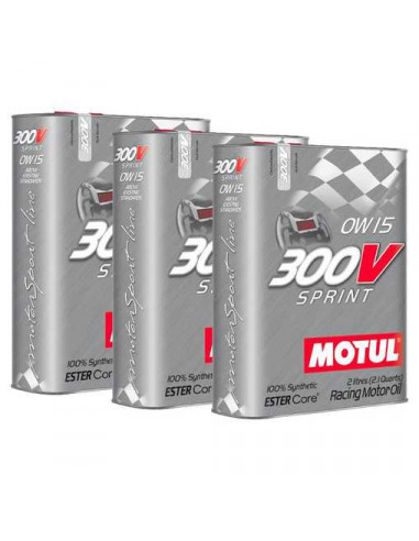Paquete promocional de aceite Motul 300V Sprint 0w15 (3 x 2L)