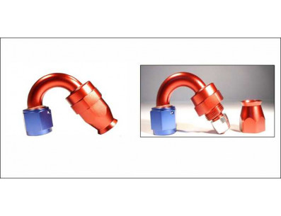 Raccord 150° DASH 4 an4 - série 200 - bleu et rouge