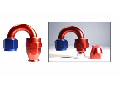 Raccord 180° DASH 4 an4 - série 200 - bleu et rouge