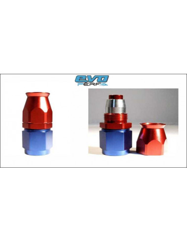Straight connector DASH 4 an4 - 200 series - blue and red