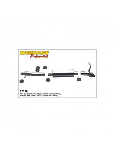 CATBACK MAGNAFLOW for JEEP WRANGLER V6 3.8 from 2007 to 2011