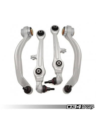 Reinforced lower front rear aluminum suspension arms kit 034Motorsport for Audi S4 RS4 B5 RS6 S6 C5