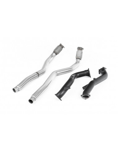 Milltek 76mm Turbo Downpipe Hi-Flow Catalyst Primary Secondary Catalyst Removal S6 S7 RS6 RS7 C7 4.0 TFSI