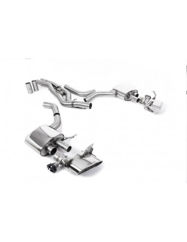 Milltek 80mm stainless steel exhaust line with or without primary silencer and particle filter Audi RS6 RS7 C8 V8 4.0 V8 TFSI