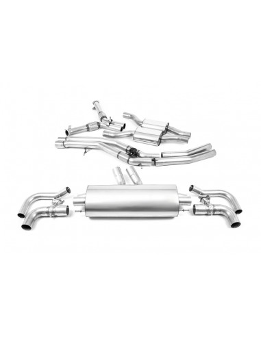 Milltek exhaust line after original catalyst particle filter with without primary silencers Audi RSQ8 4.0 V8 Bi-Turbo