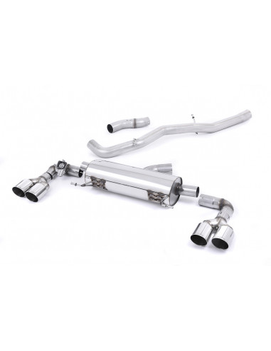 Milltek 76.20mm stainless steel exhaust line after original catalyst for Audi S1 2.0 TFSI Quattro from 2014 to 2018