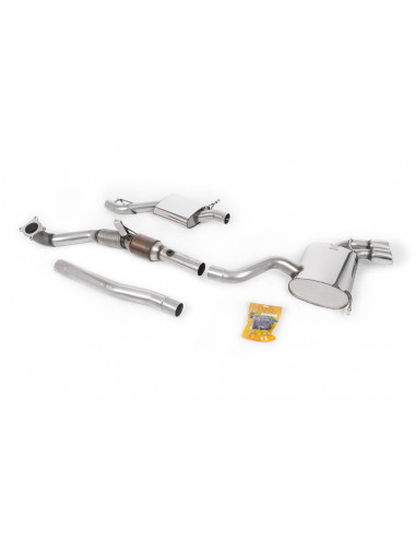 Milltek 70mm Complete Exhaust System With Hi-Flow Sport Catalyst and with Intermediate for Audi S3 8P 2.0 TFSI Quattro