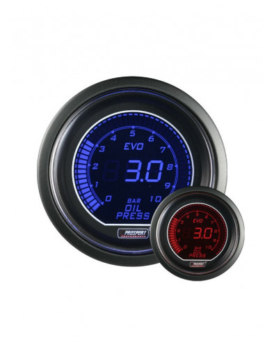 Oil Pressure Gauge DIGITAL Prosport 52mm 0 to 7 bars with probe and wiring