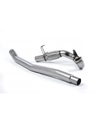 Milltek stainless steel Turbo Downpipe 76 mm with replacement catalyst or Hi-Flow HJS cat and Race SEAT Leon Cupra 5F 2.0 TSI