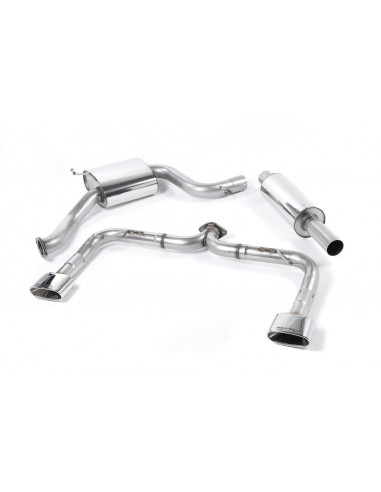 Milltek line after original catalyst with intermediate silencer and with or without rear silencer Leon Cupra 5F 2.0 TSI