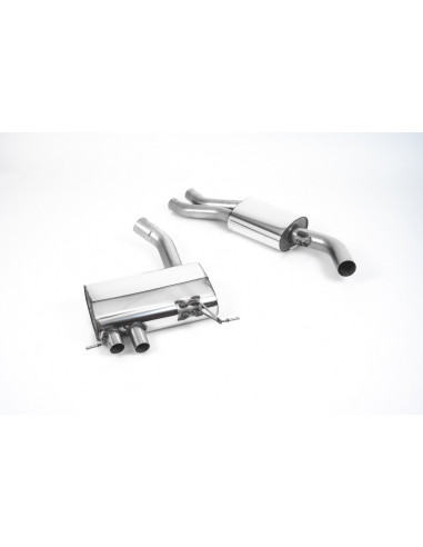 Milltek stainless steel exhaust line after original secondary catalyst for BMW series 1 E82 135i Coupé and E88 Cabriolet N54 N55