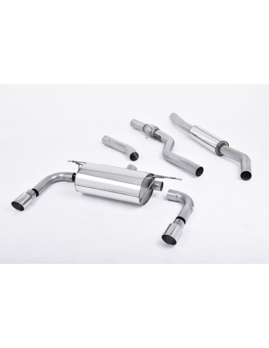 Milltek line after original catalyst without intermediate silencer and with 335i valance for BMW series 3 F30 328i M Sport