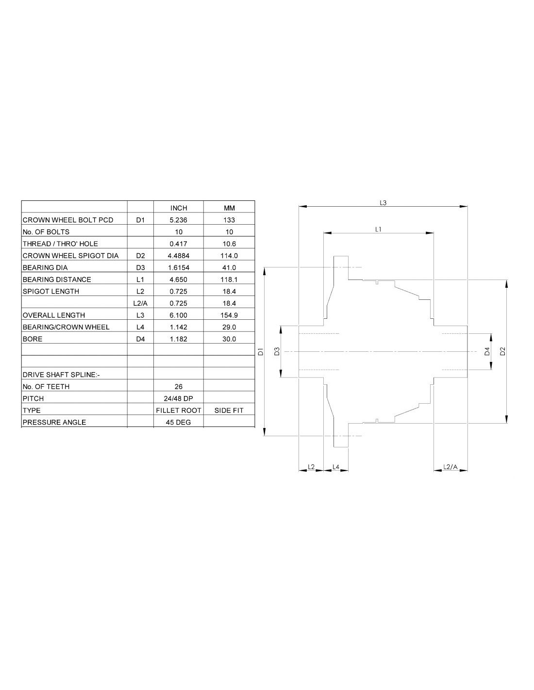 QUAIFE selflocking limited slip differential for FORD MTX75 axle
