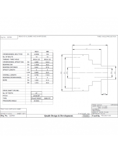 Diferencial autoblocante de deslizamiento limitado QUAIFE para PEUGEOT 505 o 504