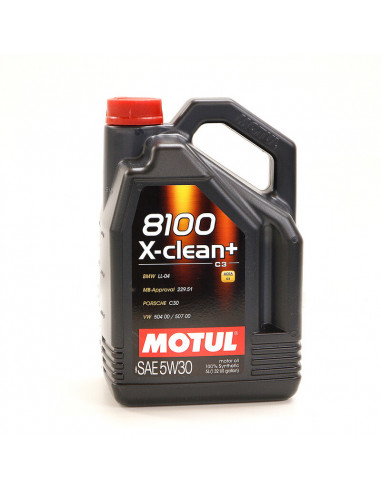 5L can Motul 5W30 8100 X-Clean+ oil BMW standard LL-04 Porsche C30 Mercedes 229.51 Volkswagen 504 507