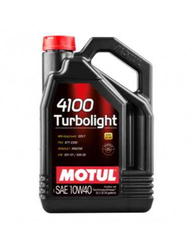 5L Can Motul 10w40 4100 Turblight Oil Volkswagen 501 505 / Mercedes 229.3 229.1H / PSA B71 2300 / Renault RN0700