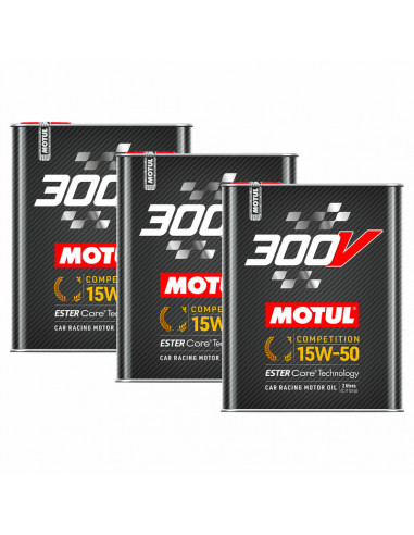 Huile Motul 300V Compétition 15w50 (3 x 2L)