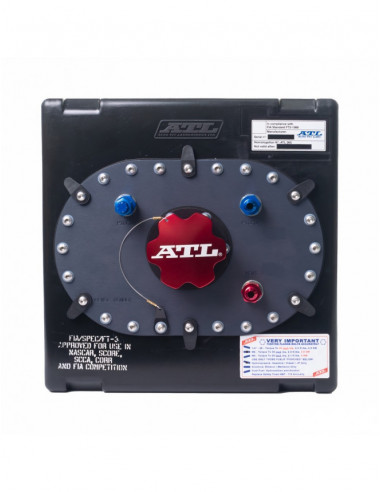 Réservoir essence horizontal rigide 20L ATL 329x329x225mm compatible norme FIA FT3 1999