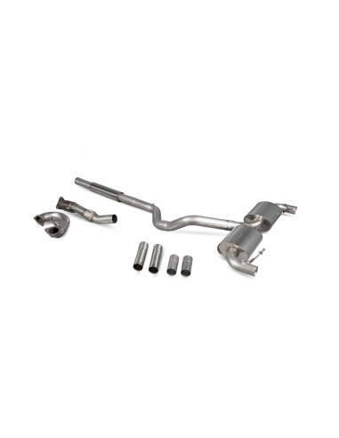 Ligne complète catback avec ou sans silencieux intermédiaire SCORPION pour RENAULT Clio MK3 197/200 F4RT de 2006 à 2012