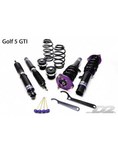 D2 Street coilover kit for Volkswagen Golf 5 including GTI and R32